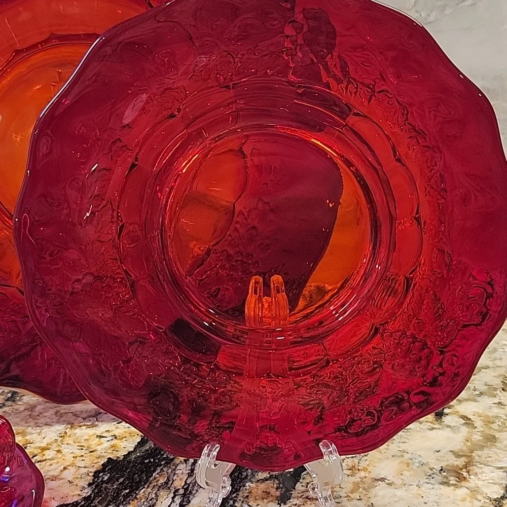 Westmoreland Paneled Grape Ruby Red Elegant Glass – Mid Century Vintage №3